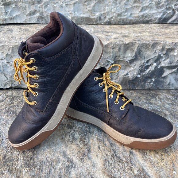 Timberland Men Leather Chukka Boots Size 10 Rustic Outdoor Workwear Cabin Rugged - Picture 2 of 12